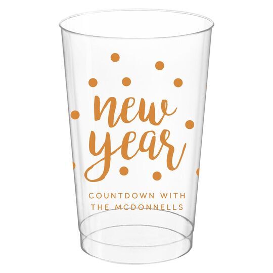 Confetti Dots New Year Clear Plastic Cups